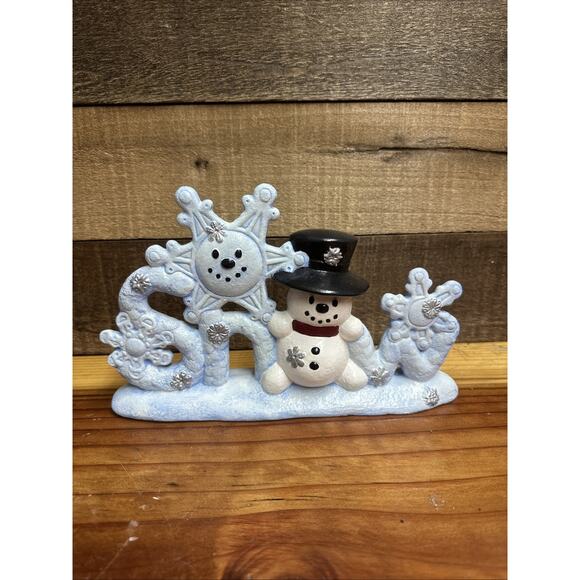 Handpainted Ceramic Snowman Snow Figure 10” Long - Picture 1 of 5